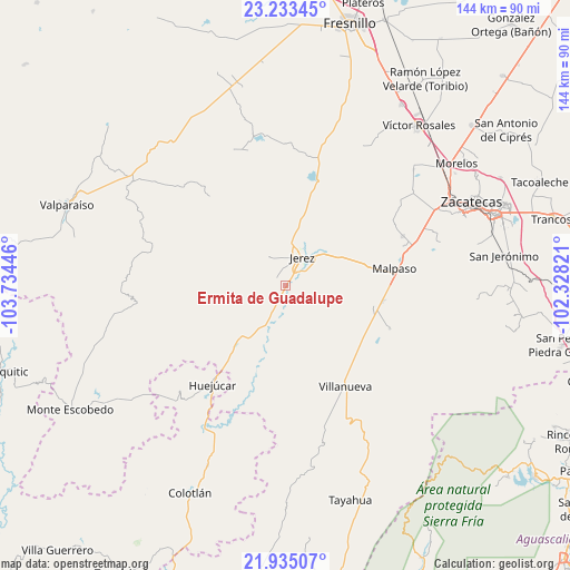 Ermita de Guadalupe on map