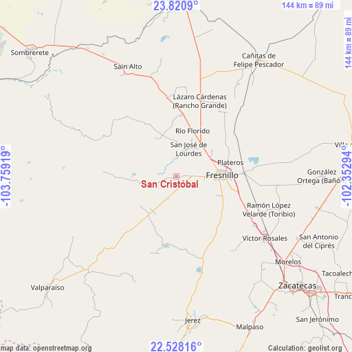 San Cristóbal on map