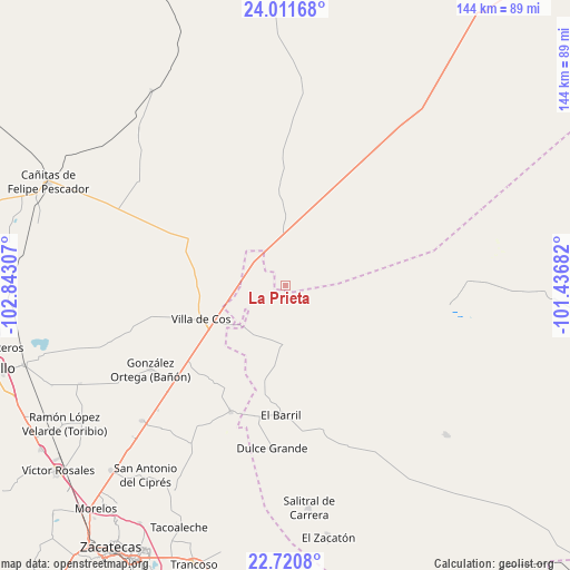 La Prieta on map