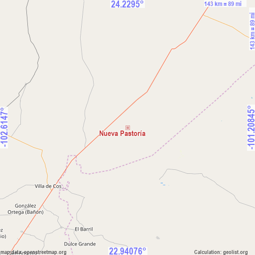 Nueva Pastoría on map