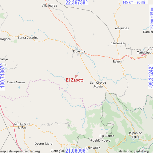 El Zapote on map