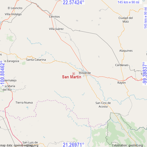 San Martín on map