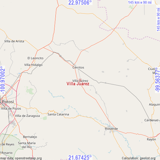 Villa Juárez on map