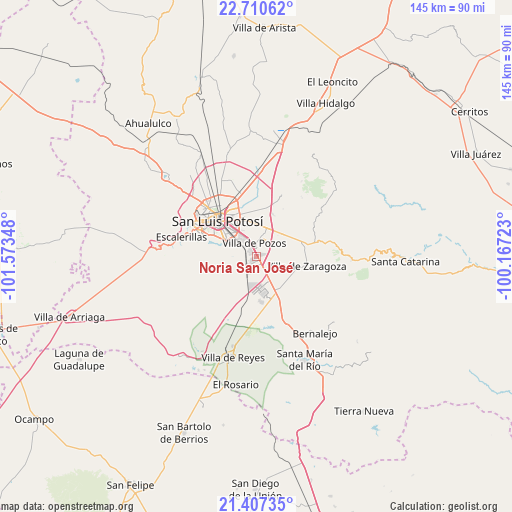 Noria San José on map