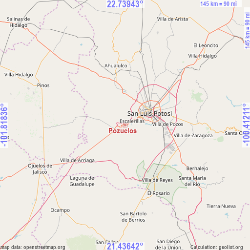 Pozuelos on map