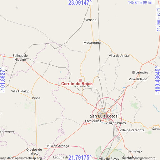 Cerrito de Rojas on map