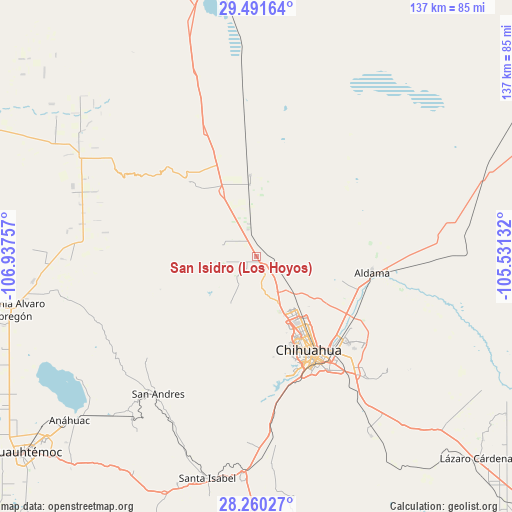 San Isidro (Los Hoyos) on map