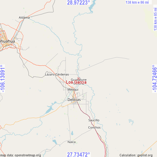 Los García on map