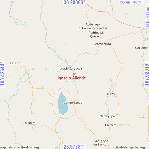 Ignacio Allende on map
