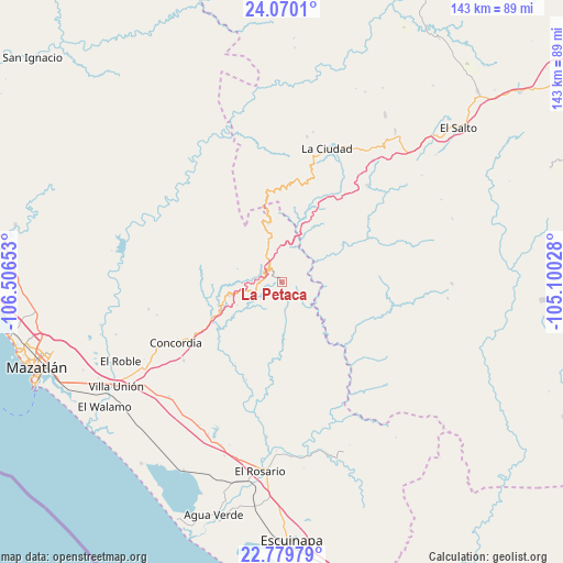 La Petaca on map