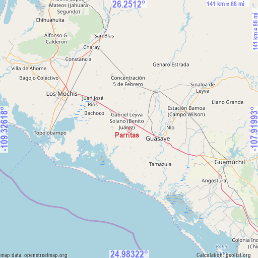 Parritas on map