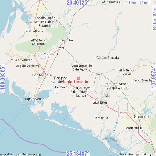 Santa Teresita on map