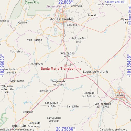 Santa María Transpontina on map