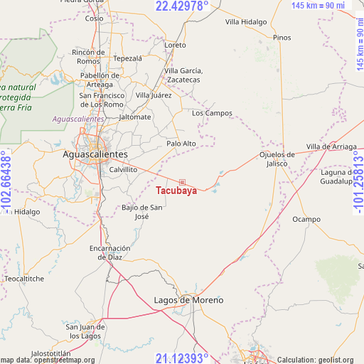 Tacubaya on map