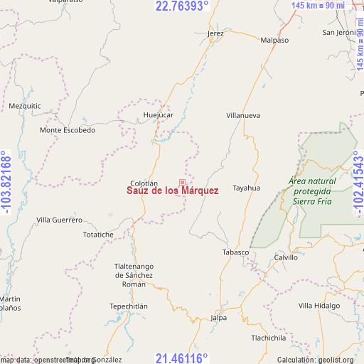 Saúz de los Márquez on map
