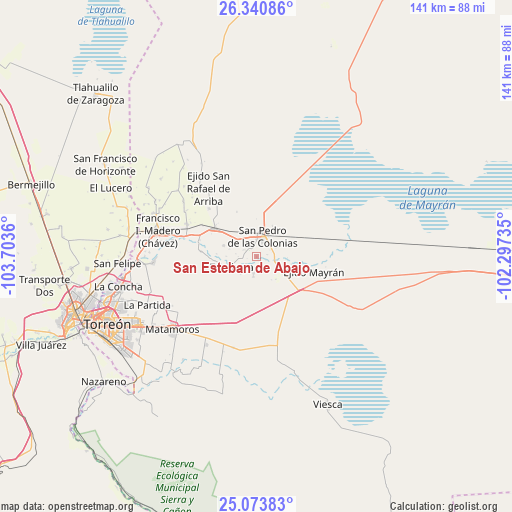 San Esteban de Abajo on map