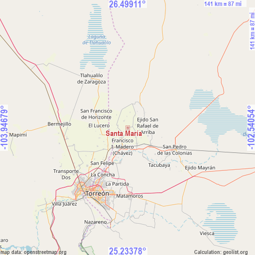 Santa María on map