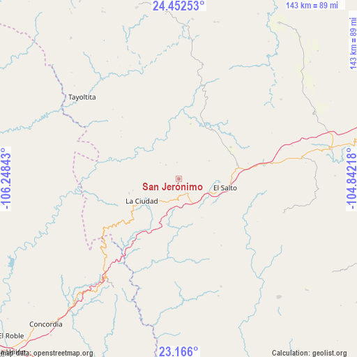 San Jerónimo on map