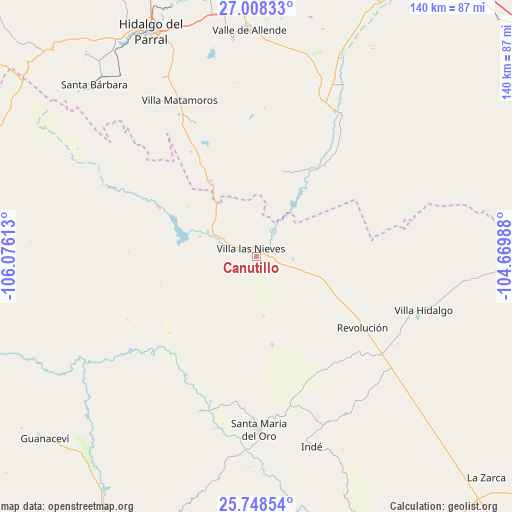 Canutillo on map