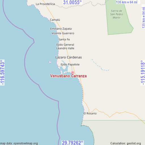 Venustiano Carranza on map