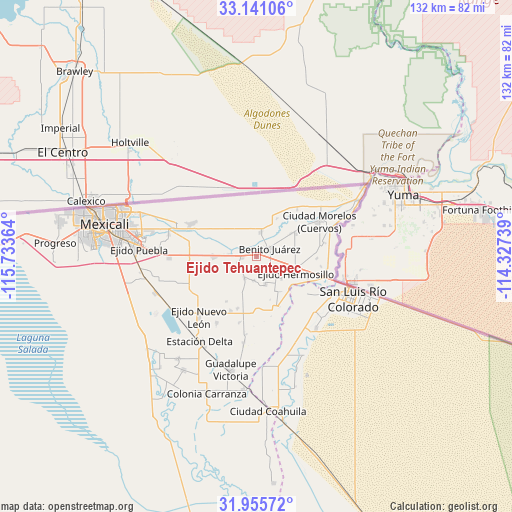 Ejido Tehuantepec on map