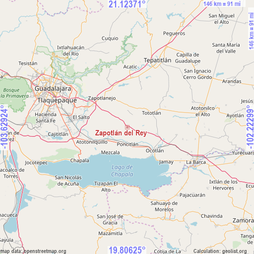 Zapotlán del Rey on map
