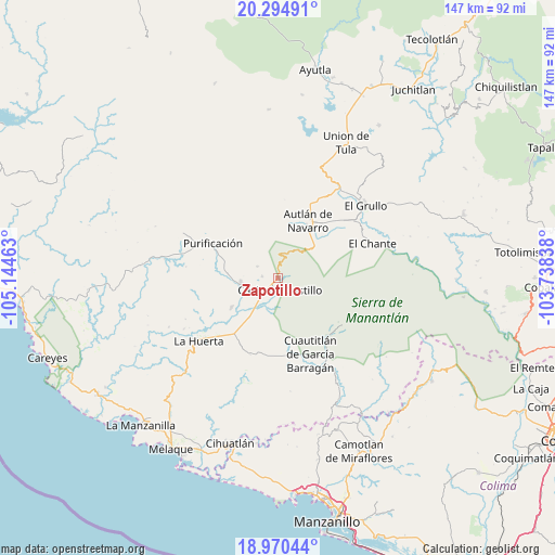 Zapotillo on map