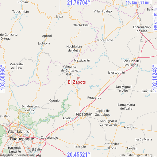 El Zapote on map