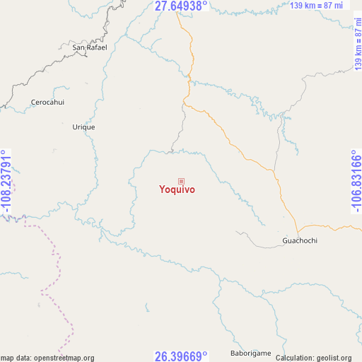 Yoquivo on map