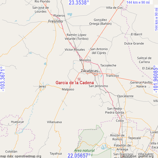 García de la Cadena on map