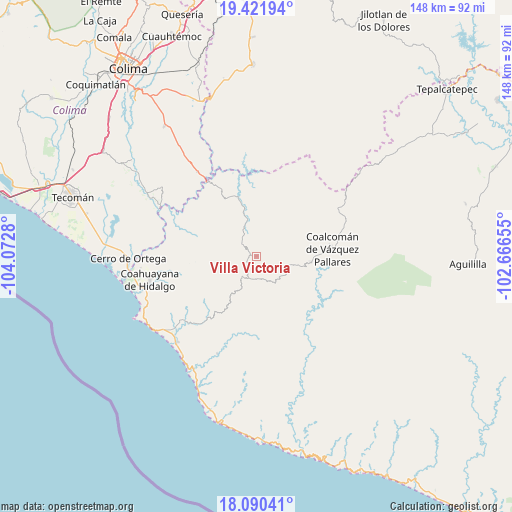 Villa Victoria on map