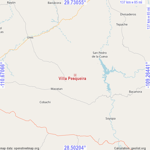 Villa Pesqueira on map
