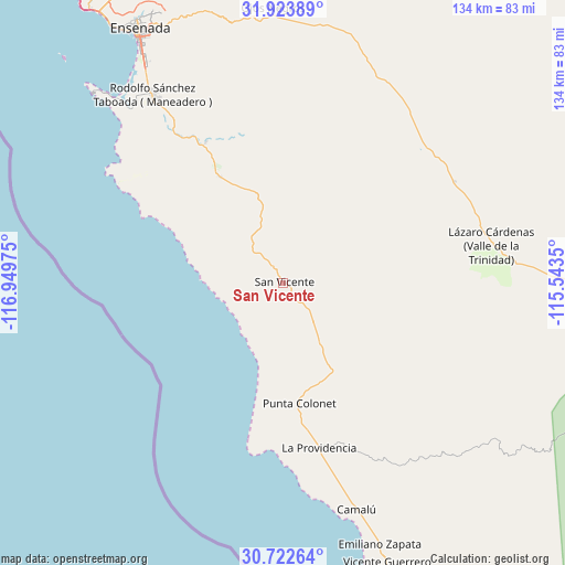 San Vicente on map