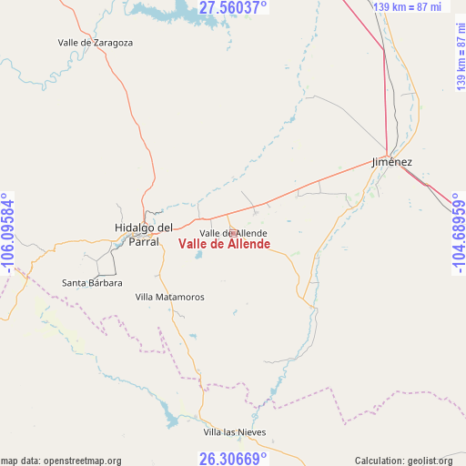 Valle de Allende on map