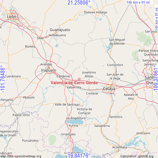 Valencia de Cerro Gordo on map