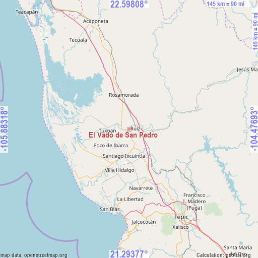 El Vado de San Pedro on map