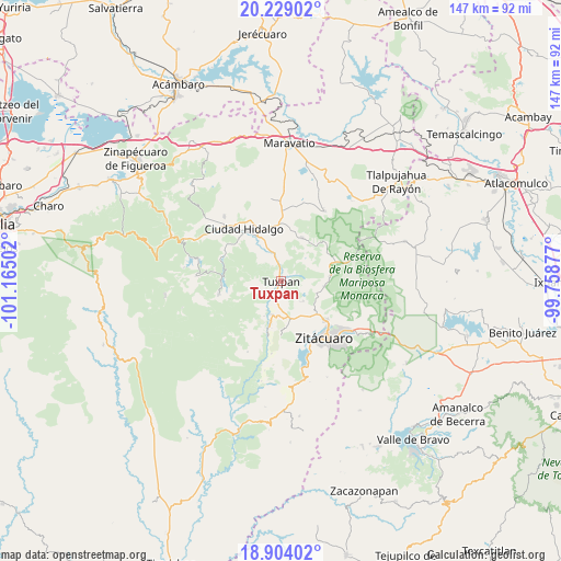Tuxpan on map