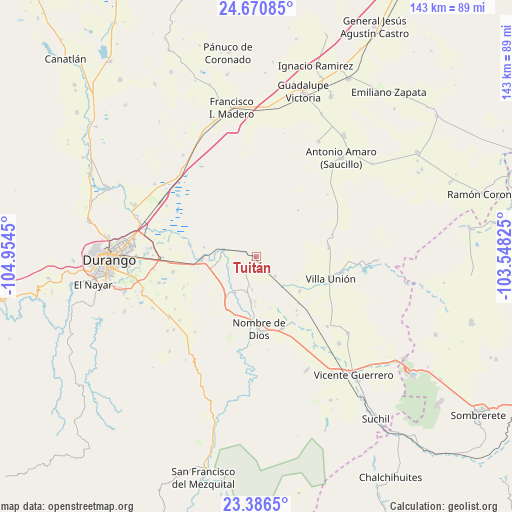 Tuitán on map