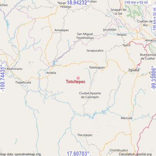 Totoltepec on map