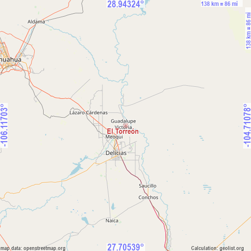 El Torreón on map