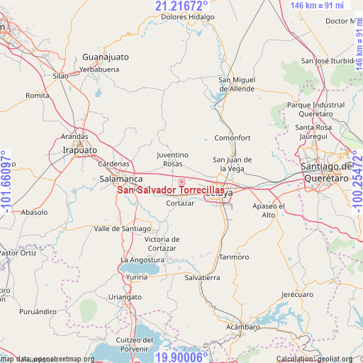 San Salvador Torrecillas on map