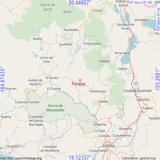 Tonaya on map