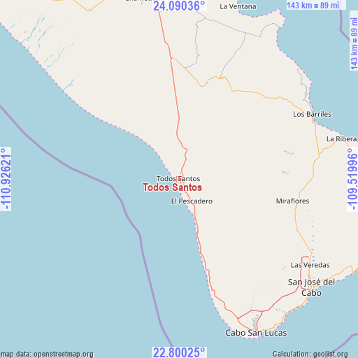 Todos Santos on map