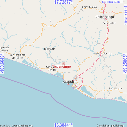 Tixtlancingo on map