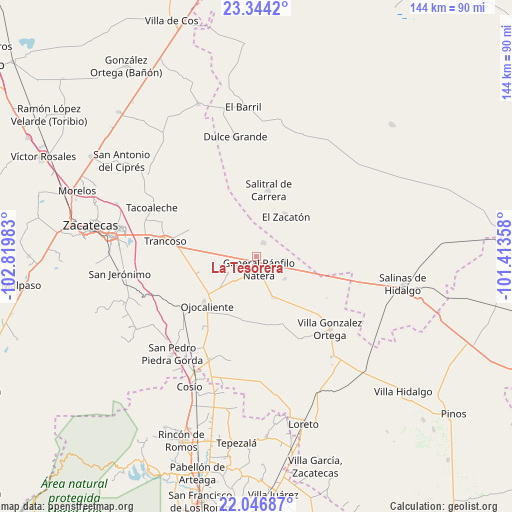 La Tesorera on map