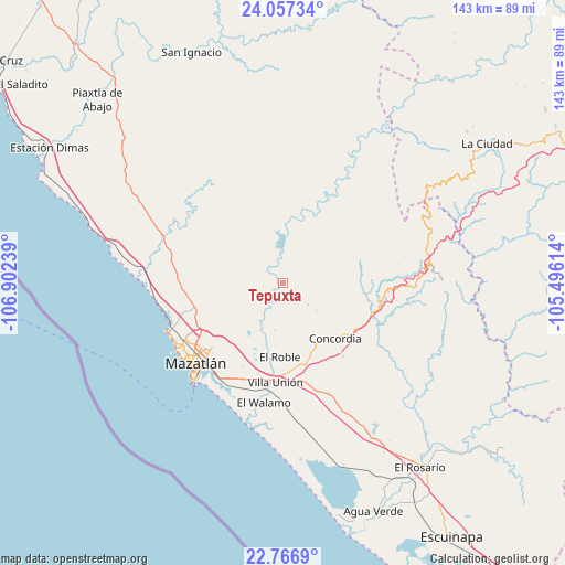 Tepuxta on map
