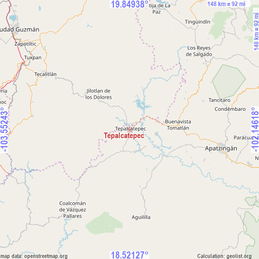Tepalcatepec on map