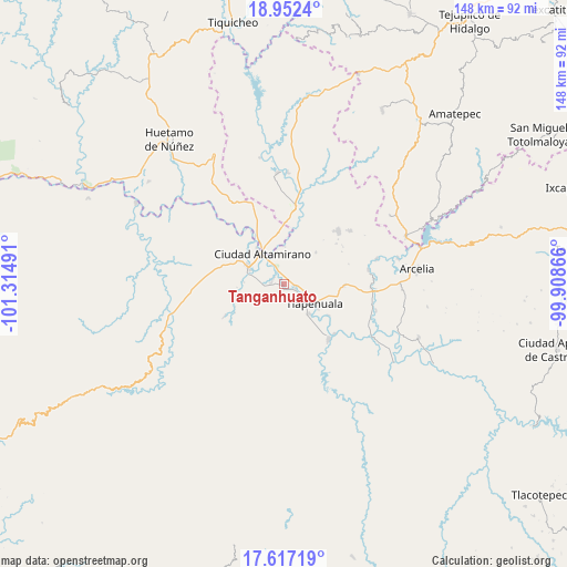 Tanganhuato on map