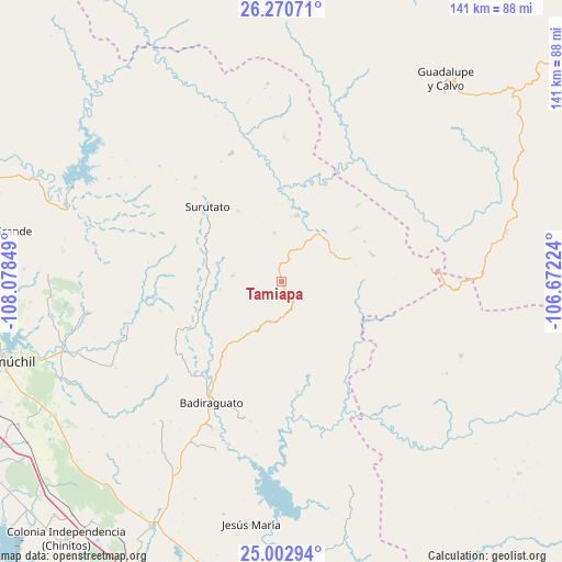 Tamiapa on map