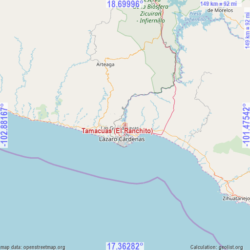Tamacuas (El Ranchito) on map